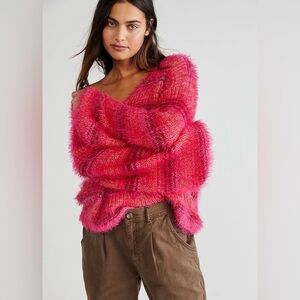 Free People Gelato Fuzzy Oversized Sweater Size Small